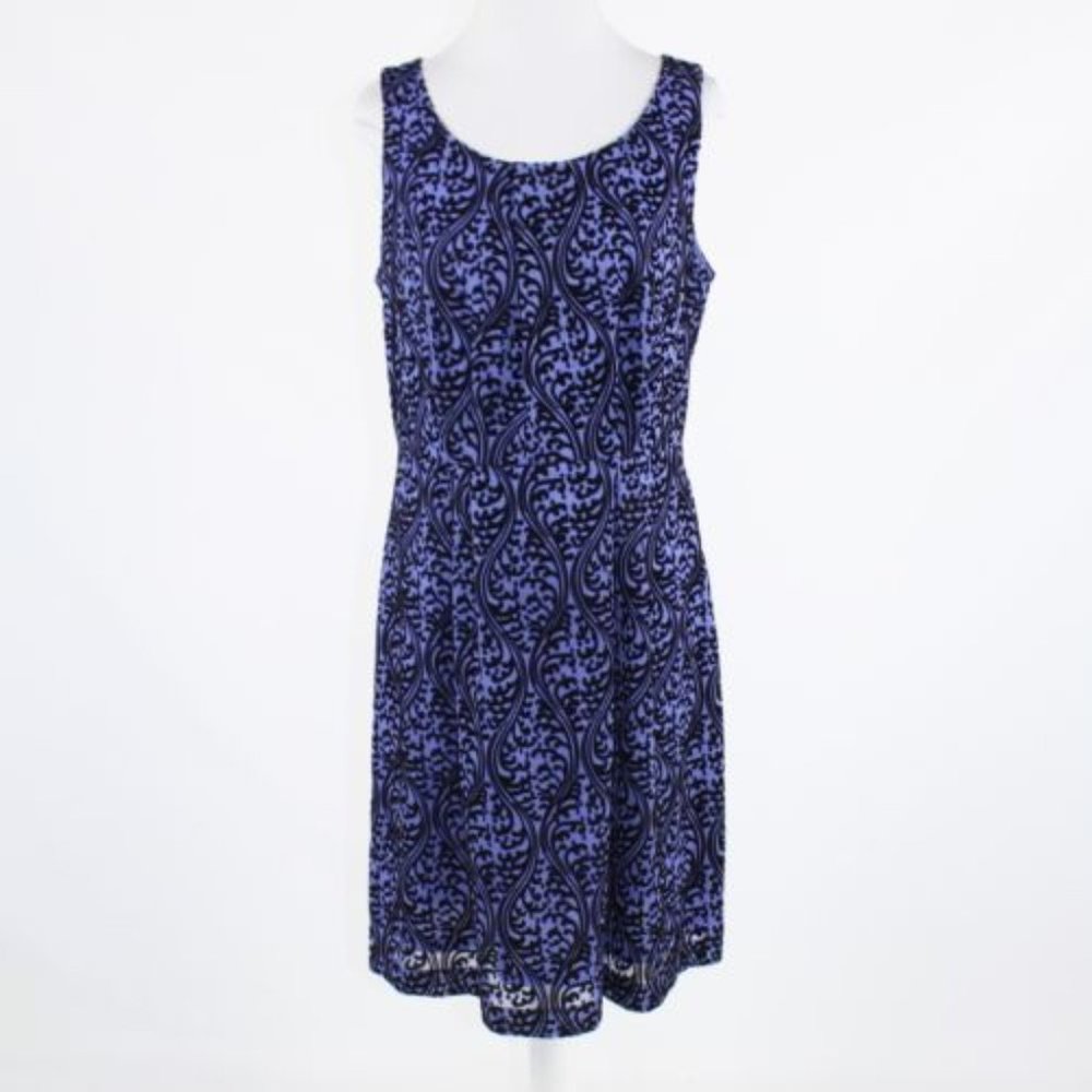 Loft Periwinkle & k Embossed Velvet Dress Size 12